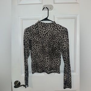 Cheetah Print Mock Neck
